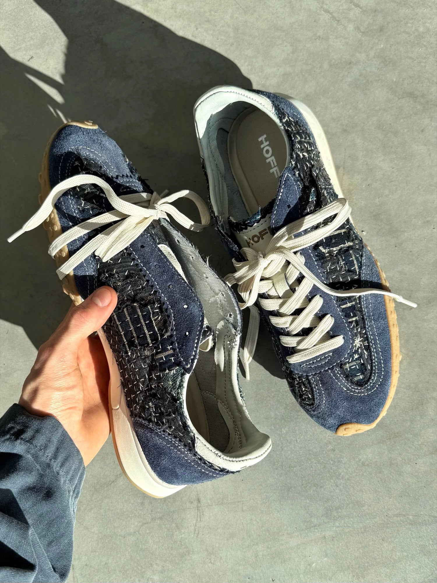Custom Puma Suede with hand-stitched formstrip